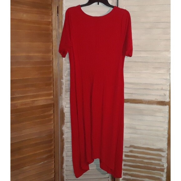 Catherines Dress size 14 Twist-Knot Midi Short Sleeve Dress Red - Picture 2 of 7